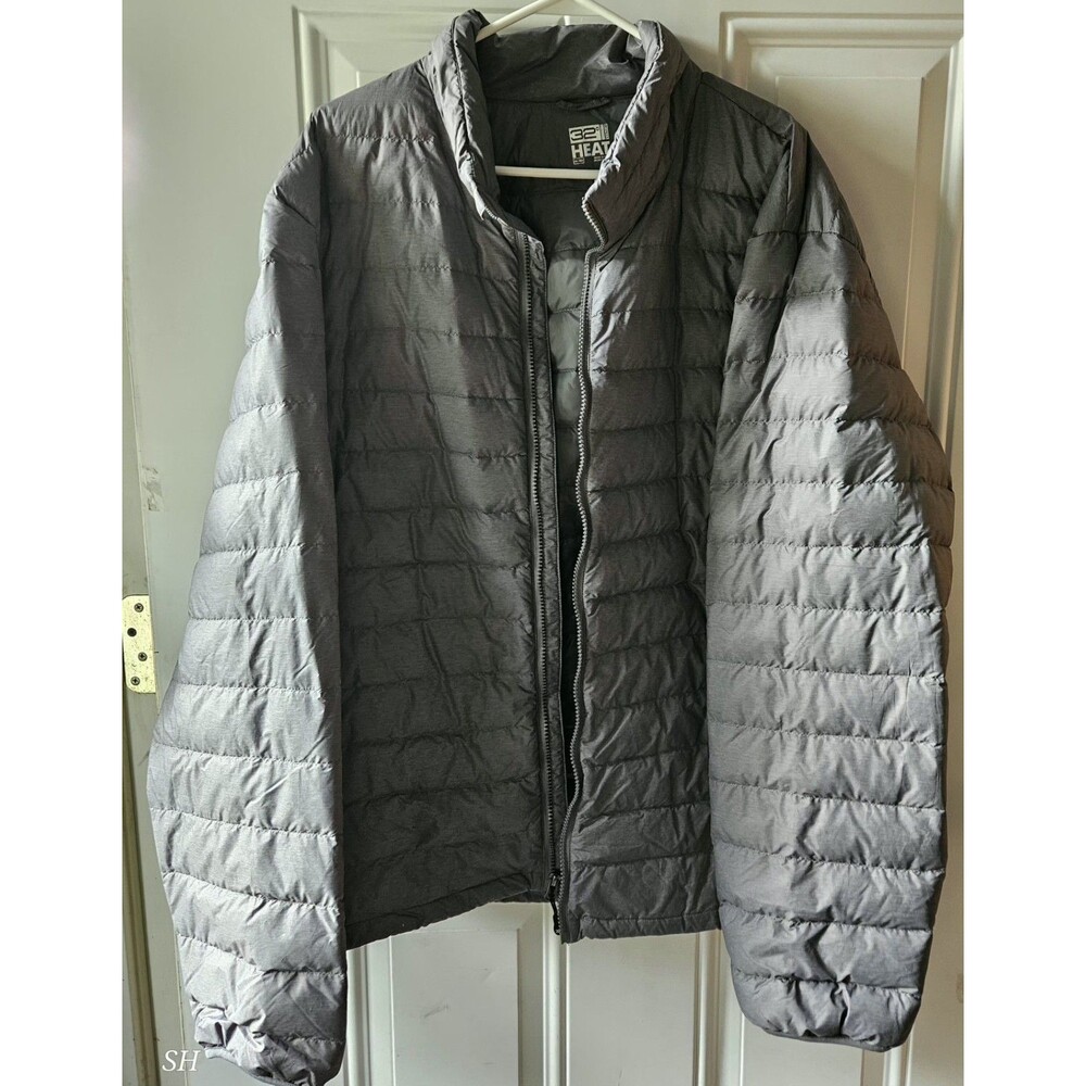 32 Degrees Heat Men's Gray Down Insulation Full‎ Zip  Coat Jacket Size XXL
